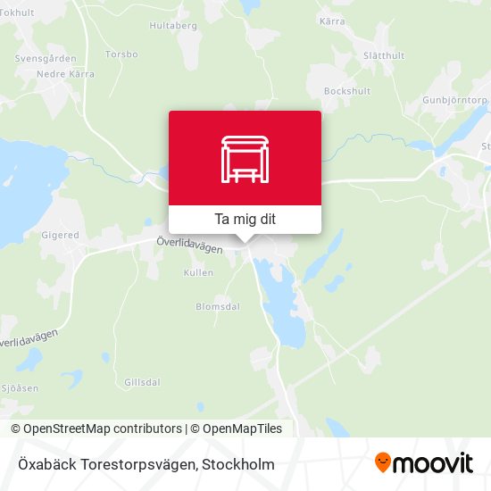 Öxabäck Torestorpsvägen karta