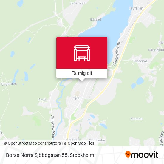 Borås Norra Sjöbogatan 55 karta