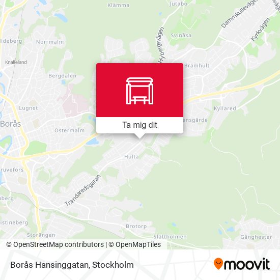 Borås Hansinggatan karta