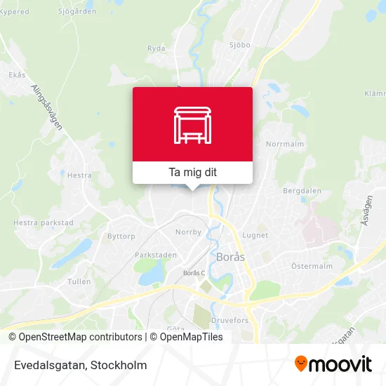 Evedalsgatan karta