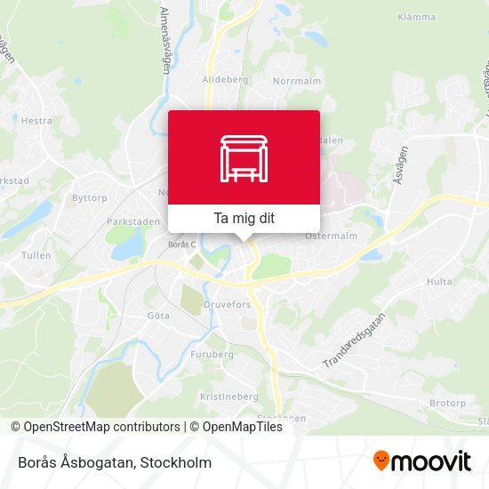 Borås Åsbogatan karta