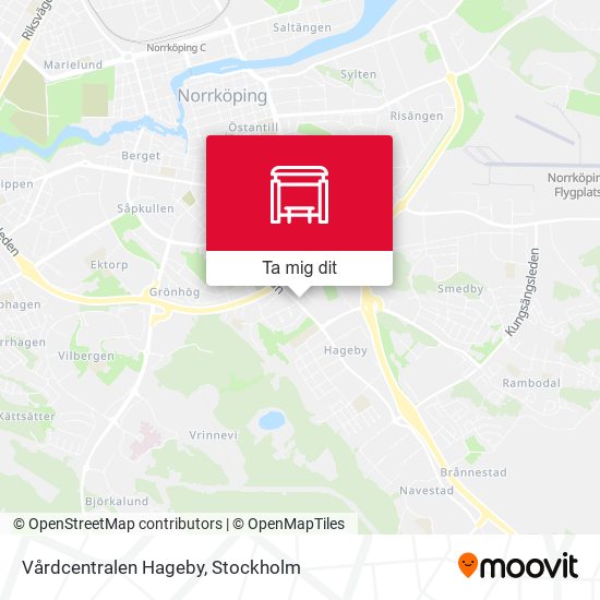 Vårdcentralen Hageby karta