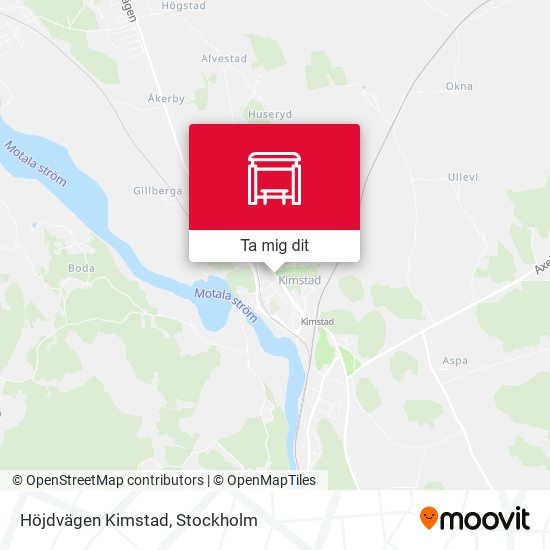 Höjdvägen Kimstad karta