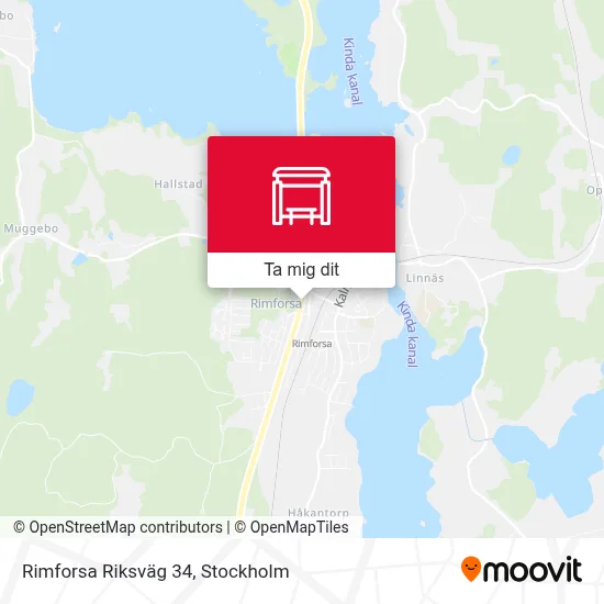 Rimforsa Riksväg 34 karta