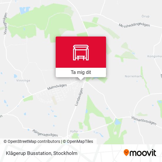 Klågerup Busstation karta