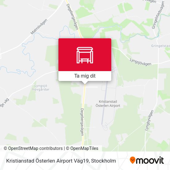 Kristianstad Österlen Airport Väg19 karta