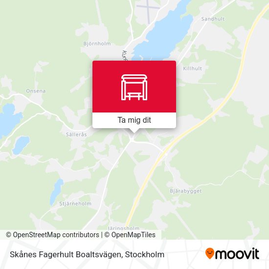 Skånes Fagerhult Boaltsvägen karta