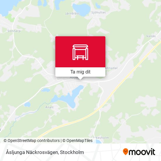 Åsljunga Näckrosvägen karta