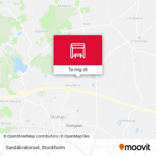 Sandåkrakorset karta