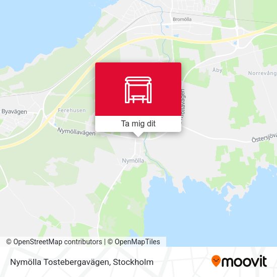 Nymölla Tostebergavägen karta