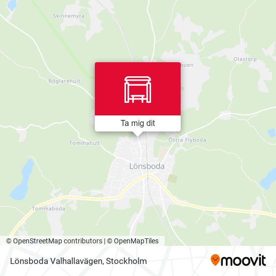 Lönsboda Valhallavägen karta