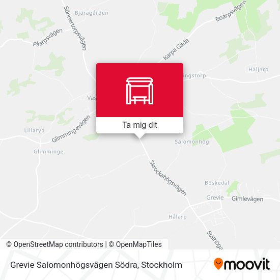 Grevie Salomonhögsvägen Södra karta