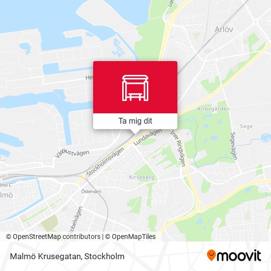 Malmö Krusegatan karta