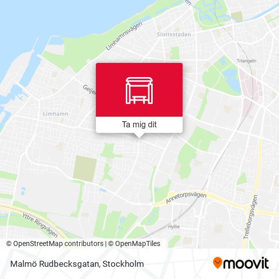 Malmö Rudbecksgatan karta