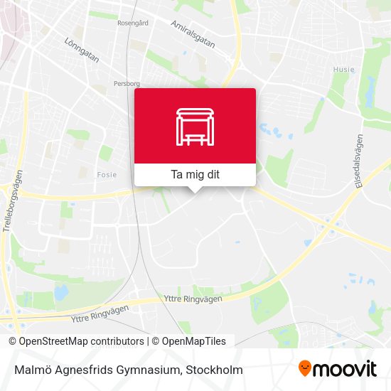 Malmö Agnesfrids Gymnasium karta
