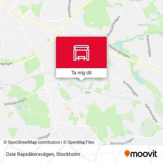 Oxie Rapsåkersvägen karta