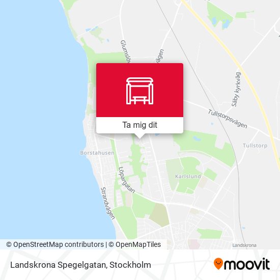 Landskrona Spegelgatan karta