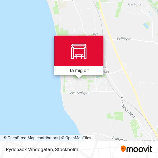 Rydebäck Vindögatan karta