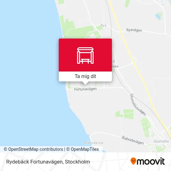 Rydebäck Fortunavägen karta