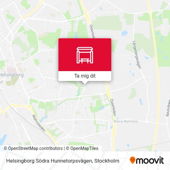 Helsingborg Södra Hunnetorpsvägen karta
