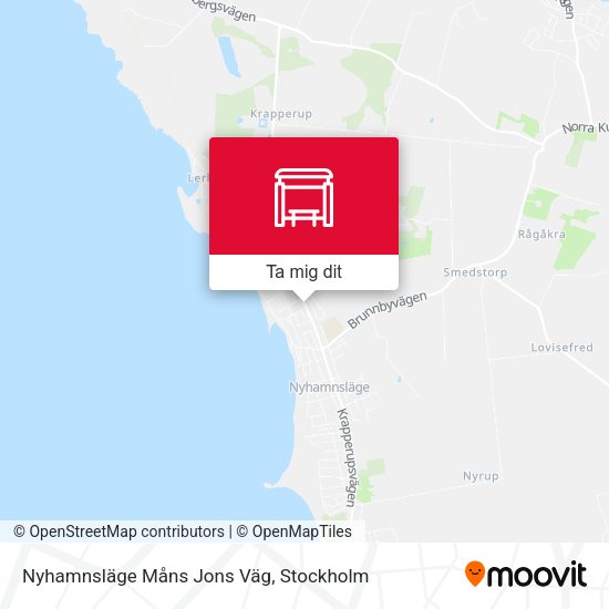 Nyhamnsläge Måns Jons Väg karta