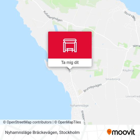 Nyhamnsläge Bräckevägen karta
