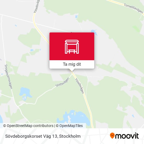Sövdeborgskorset Väg 13 karta