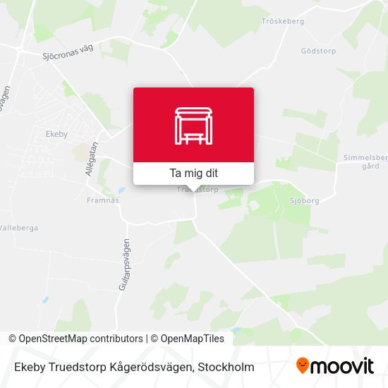 Ekeby Truedstorp Kågerödsvägen karta