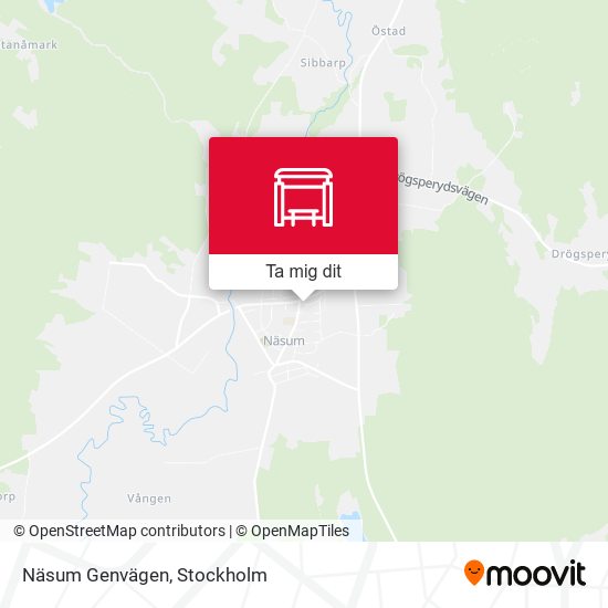 Näsum Genvägen karta