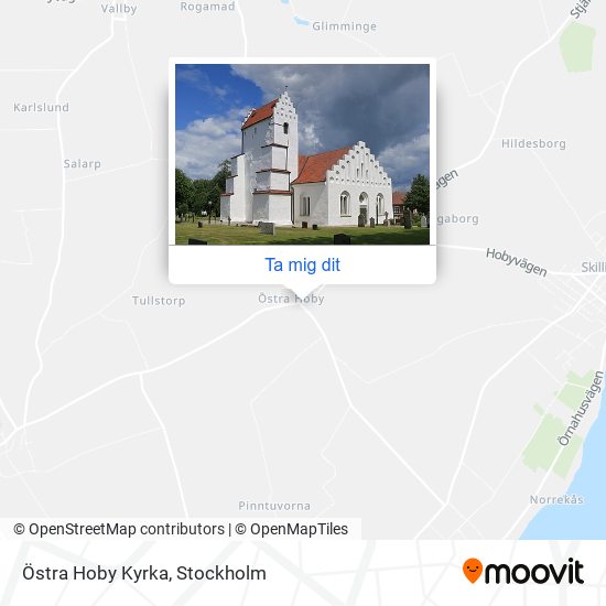 Östra Hoby Kyrka karta