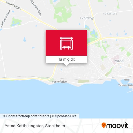 Ystad Katthultsgatan karta