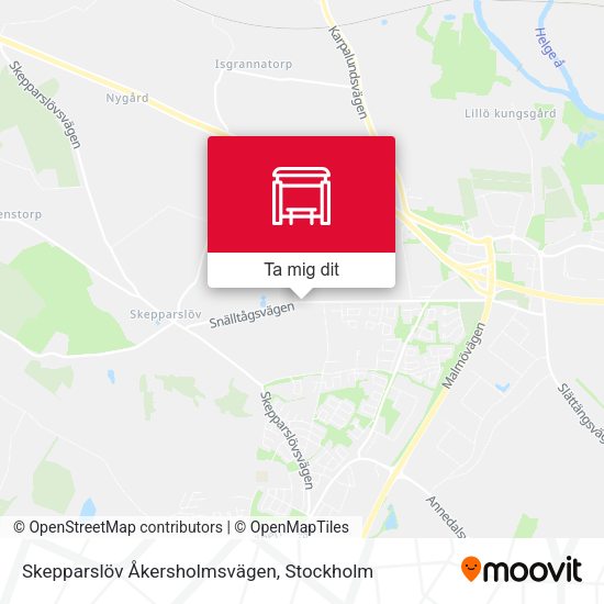 Skepparslöv Åkersholmsvägen karta