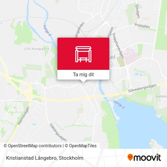 Kristianstad Långebro karta