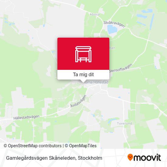 Gamlegårdsvägen Skåneleden karta