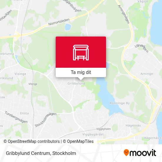 Gribbylund Centrum karta