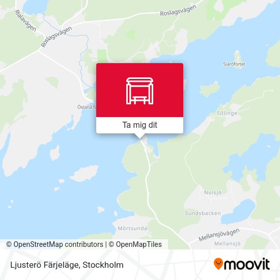 Ljusterö Färjeläge karta