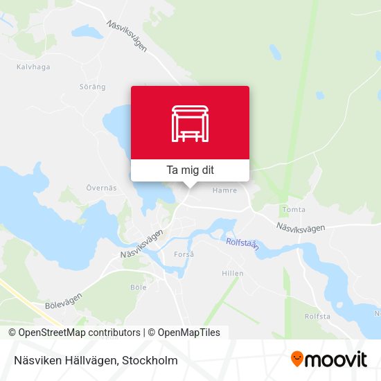 Näsviken Hällvägen karta