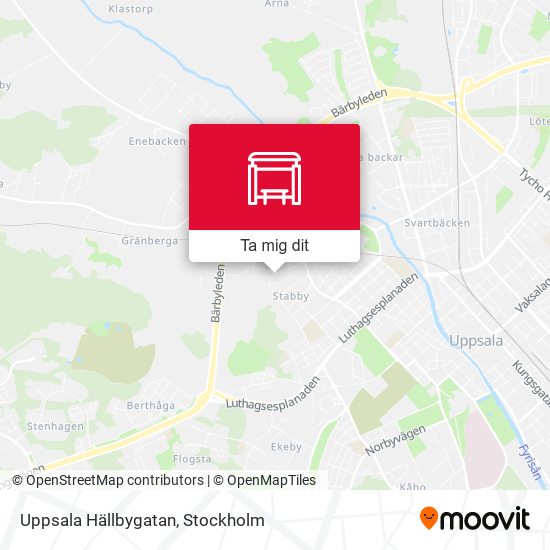Uppsala Hällbygatan karta