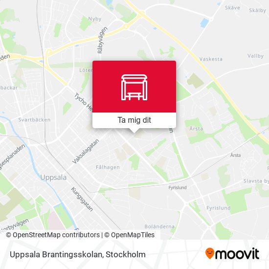 Uppsala Brantingsskolan karta