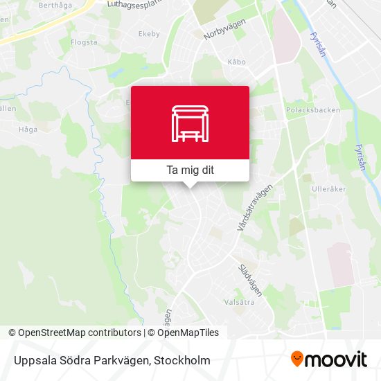 Uppsala Södra Parkvägen karta