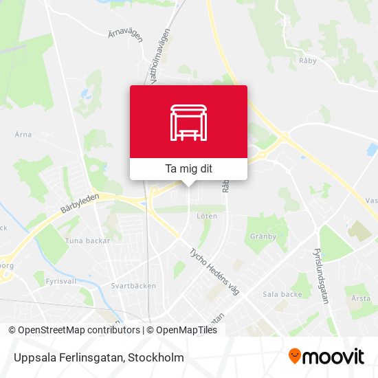 Uppsala Ferlinsgatan karta