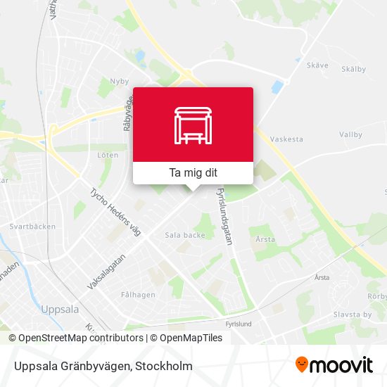 Uppsala Gränbyvägen karta