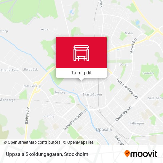 Uppsala Sköldungagatan karta