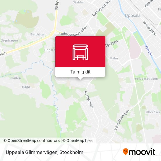Uppsala Glimmervägen karta