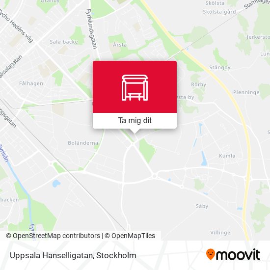 Uppsala Hanselligatan karta