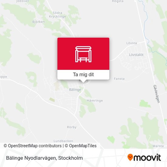 Bälinge Nyodlarvägen karta