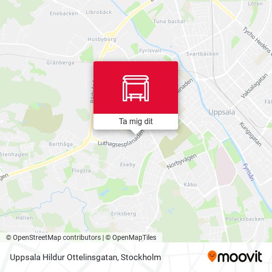 Uppsala Hildur Ottelinsgatan karta