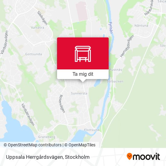 Uppsala Herrgårdsvägen karta