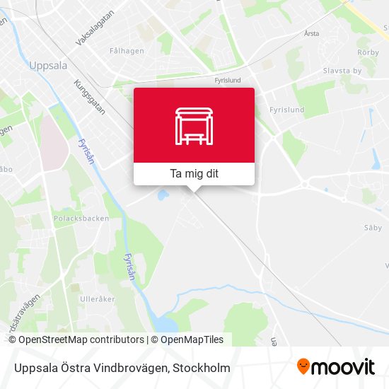 Uppsala Östra Vindbrovägen karta