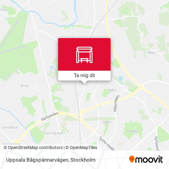 Uppsala Bågspännarvägen karta